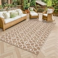 thumbnail image 5 of MeyJey Outdoor Rug, 5'x8' Reversible Waterproof Area Rug, Plastic Mat for RV Patio Camping, Brown/Beige, 5 of 11