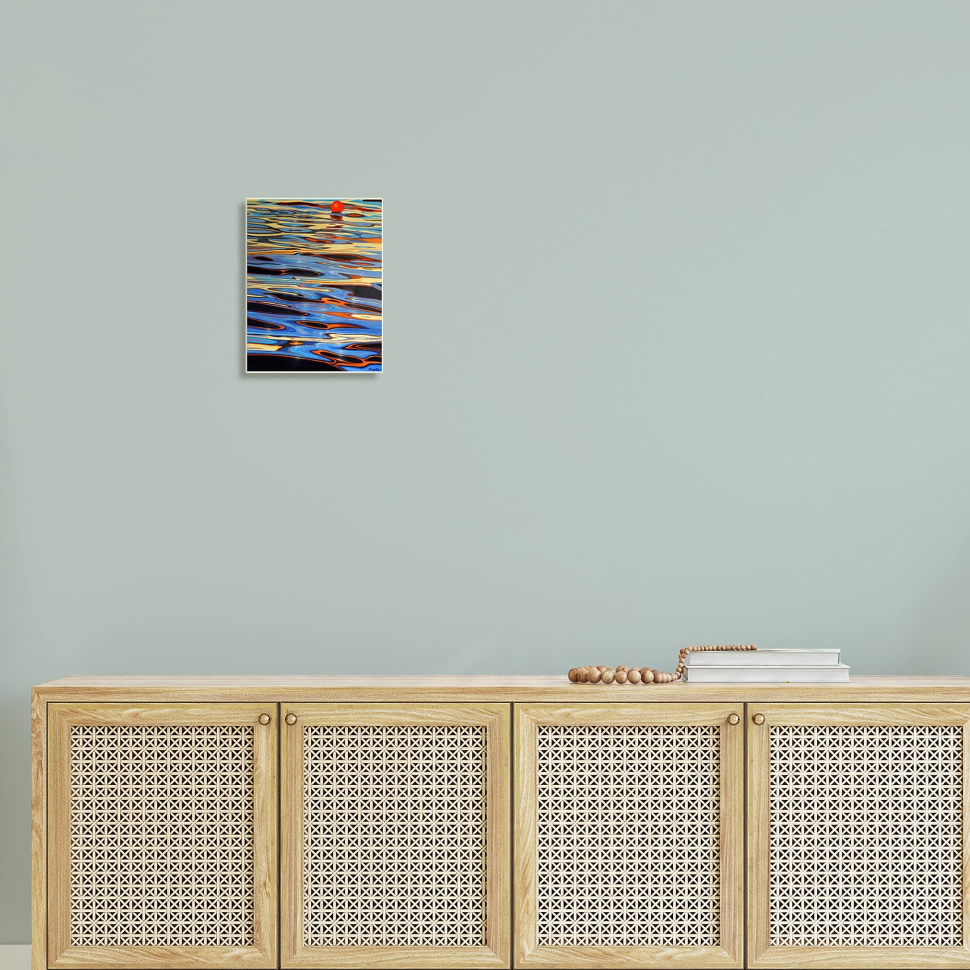 Stupell Industries Ball Floating Reflective Water Ripples Vivid Light Graphic Art Unframed Art Print Wall Art, Design by Alan Weston