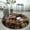 Brown, variant on QFEI Round Fluffy Rug, Thick Faux Fur Rugs for Bedroom, Non-Shedding Fuzzy Shag Rug Runner, Washable Furry Area Rugs Floor Carpets for Bedside Living Room Brown 40CM
