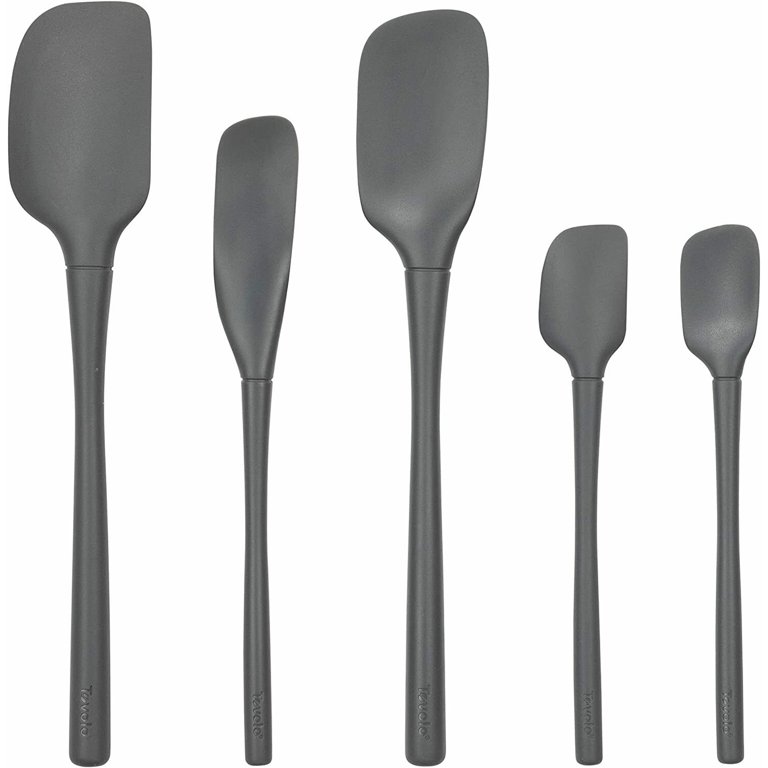 Tovolo Flex-Core All Silicone Spatula Set of 5 - Charcoal Gray