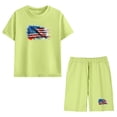 thumbnail image 6 of ITSAME Boys 4th of July Outfits 2-Piece Cotton American Flag Print T-Shirt and Shorts Casual Clothes Set Green Size 9, 6 of 9
