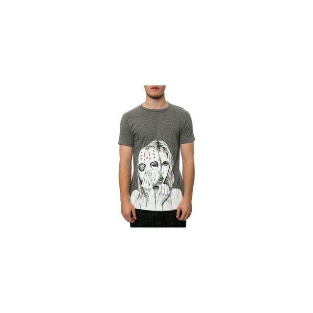 ROOK T-Shirt Graphique Masque de Hockey pour Hommes, Gris, Petit