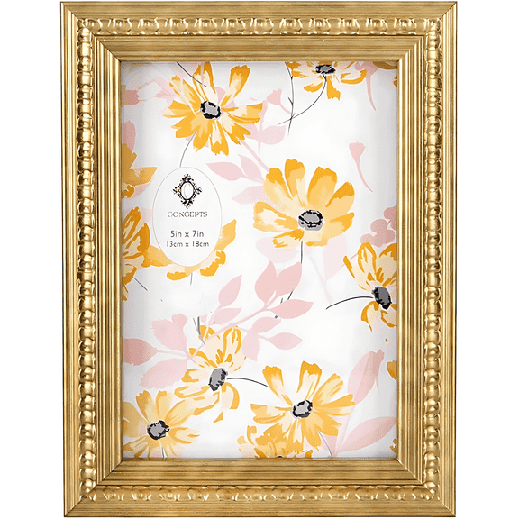 Concepts Gold 4x6 Ornate Vintage Resin Frame with HD Glass, Wall/Tabletop