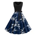 thumbnail image 1 of Prolriy Robe de Cocktail Sans Manches Vintage Robes de Cocktail Vintage Robes de Soirée Robes de Mariage Robes de Bal Robes de Fête pour Femmes Robe de Réveillon du Nouvel An 2025 Bleu Foncé S, 1 of 3