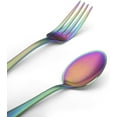 thumbnail image 2 of 5 Piece Silver Set, Satin Finish Stainless Steel Cutlery Set, Kitchen Utensil Set Service, Home Restaurant Dinnerware Cutlery Set, Rainbow, 2 of 5