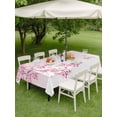 thumbnail image 2 of Rectangle Outdoor Tablecloth With Umbrella Hole And Zipper– Pink Cherry Blossom Waterproof Patio Table Cover for Party, Picnic, Backyard, 60"x120" , Watercolor Spring Flowers, 2 of 8