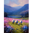 thumbnail image 1 of Qisvanset 12x16 Inch Japanese Garden Lanterns Oil Painting Canvas Print Wall Art, 1 of 5