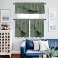 thumbnail image 2 of Sage Green Marble Kitchen Curtains Sets for Windows 36 Inch Length, Modern Abstract Art Ink Painting Rod Pocket Window Treatments Tier Curtains and Valances Set for Bedroom/Bathroom, 2 of 8