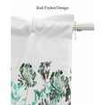 thumbnail image 5 of Teal Black Brown Linen Curtain Valance for Bedroom/Bathroom/Kitchen/Office/Living/Dining Room Windows, Spring Simple Flower Herb White Rod Pocket Topper Decorative Cafe Drapes Panel 42"x12", 5 of 6