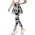 thumbnail image 2 of COEQINE Women Fashion Yoga Skirted Legging with Pockets High Waist Moisture-Wicking Tennis Leggings with Skirts Cow Spot and Multicolour Paw Print Pattern Golf Skort Pants, 2XL, 2 of 7