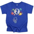 thumbnail image 4 of Olive Loves Apple 2nd Birthday Rocket Astronaut Themed T-Shirts with Moon Balloon and Planets for Boys and Girls Vintage Royal Shirt 4T, 4 of 7