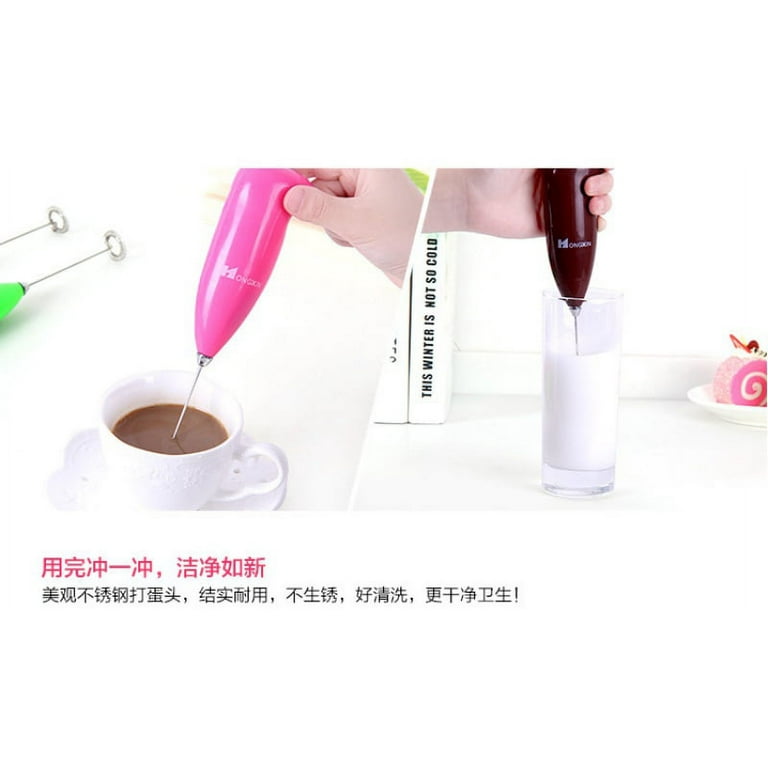 4 Colors Mini Electric Hand-Held Whisk Mixer,Portable Electric Egg Beater  Coffee Milk Drink Frother Foamer Whisk Mixer Kitchen Tool 