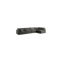 Meridian Furniture Plush Grey Velvet Standard Modular Sectional