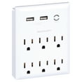 thumbnail image 2 of Merkury Innovations 3.1A USB Wall Charger 6-Outlet Extender with 2 USB Charging Ports and Phone Stand, White, 2 of 5