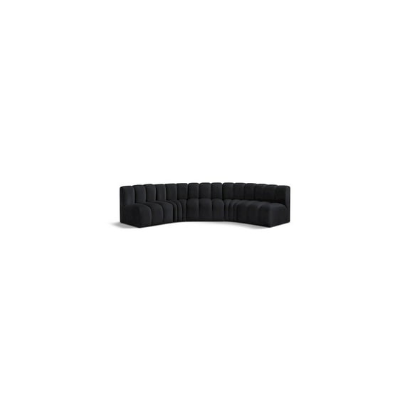 Meridian Furniture Arc Black Velvet Modular Sectional