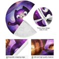 Hyjoy Halloween Purple Cat Tree Skirts for Festive Holiday Party