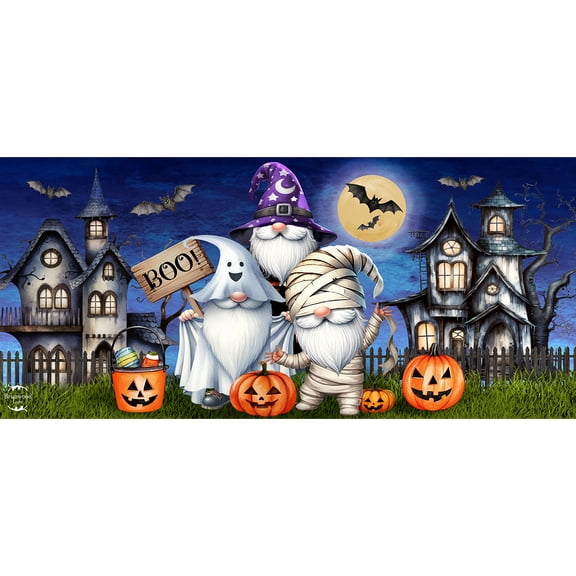 Briarwood Lane Halloween Costumed Gnomes Mini Mat 22x10 Indoor Outdoor For Halloween Doormat