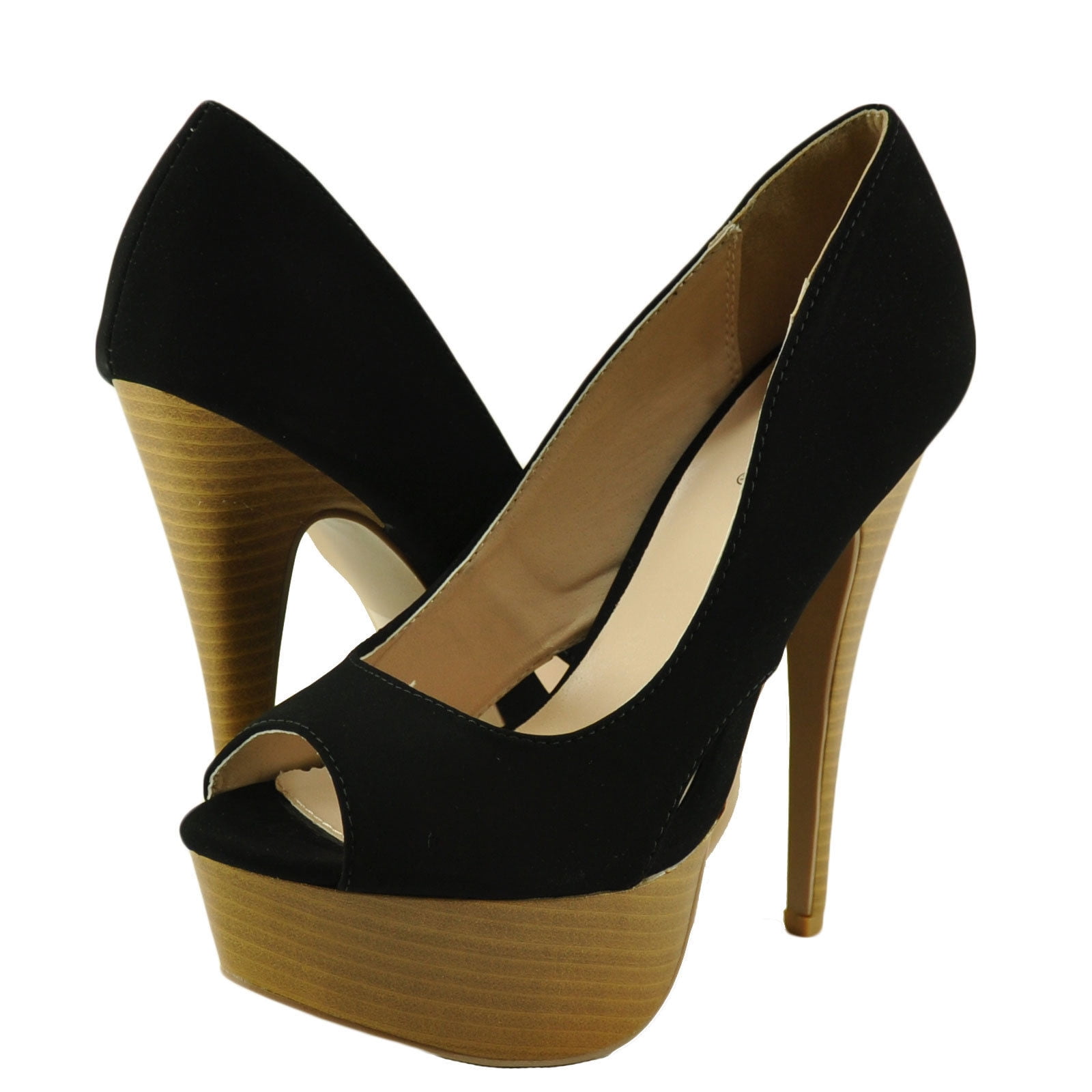 Qupid Qupid Women's Confess 143A Peep Toe Cut Out Platform Pumps