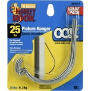 OOK 536103 Monkey Hook Picture Hangers, Drywall, Tool Free (25lb) 10 Pack