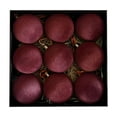 thumbnail image 2 of Flocked Christmas Ball Ornaments Set of 9, Large Textured Velvet Baubles for Christmas Tree, Matte Holiday Decorations for Tree and Garland - Wine, 2 of 8