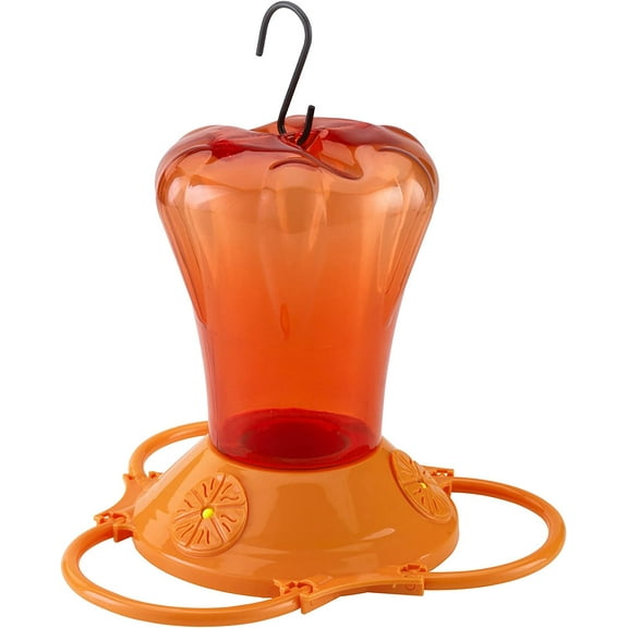 More Birds 38125 Oriole Plastic Orange Wild Bird Feeder with Bee Guard 34 Ounce