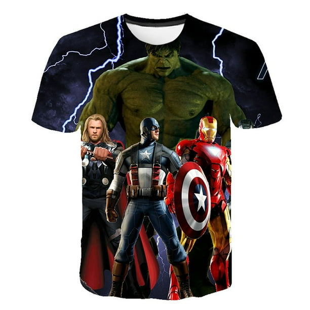 Superhero SPIDER-MAN T-Shirts Kids Boys Clothes 3-14Ys Summer Short Sleeve Children Clothing Boy Spiderman T-shirt Free Shipping3T Gong Bohan LED