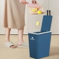 thumbnail image 5 of YOBOLK Trash Can Clearance Bathroom Trash Can With Lid Garbage Can With Press Lid Plastic Wastebasket With Popup Lid for Toilet office Bedroom Living Room Garbage Can, 5 of 6