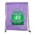 thumbnail image 2 of Personalized Easter Basket Bags, Cotton Drawstring Backpacks Custom Easter Bags - Zig Zag Egg, 2 of 2