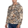 thumbnail image 3 of Uemuo Watercolor Zebra Pattern Men's Hoodie - Casual Pullover Hoodie with Kangaroo Pocket, Stylish Hooded Sweatshirt for Everyday Wear-XX-Large, 3 of 7