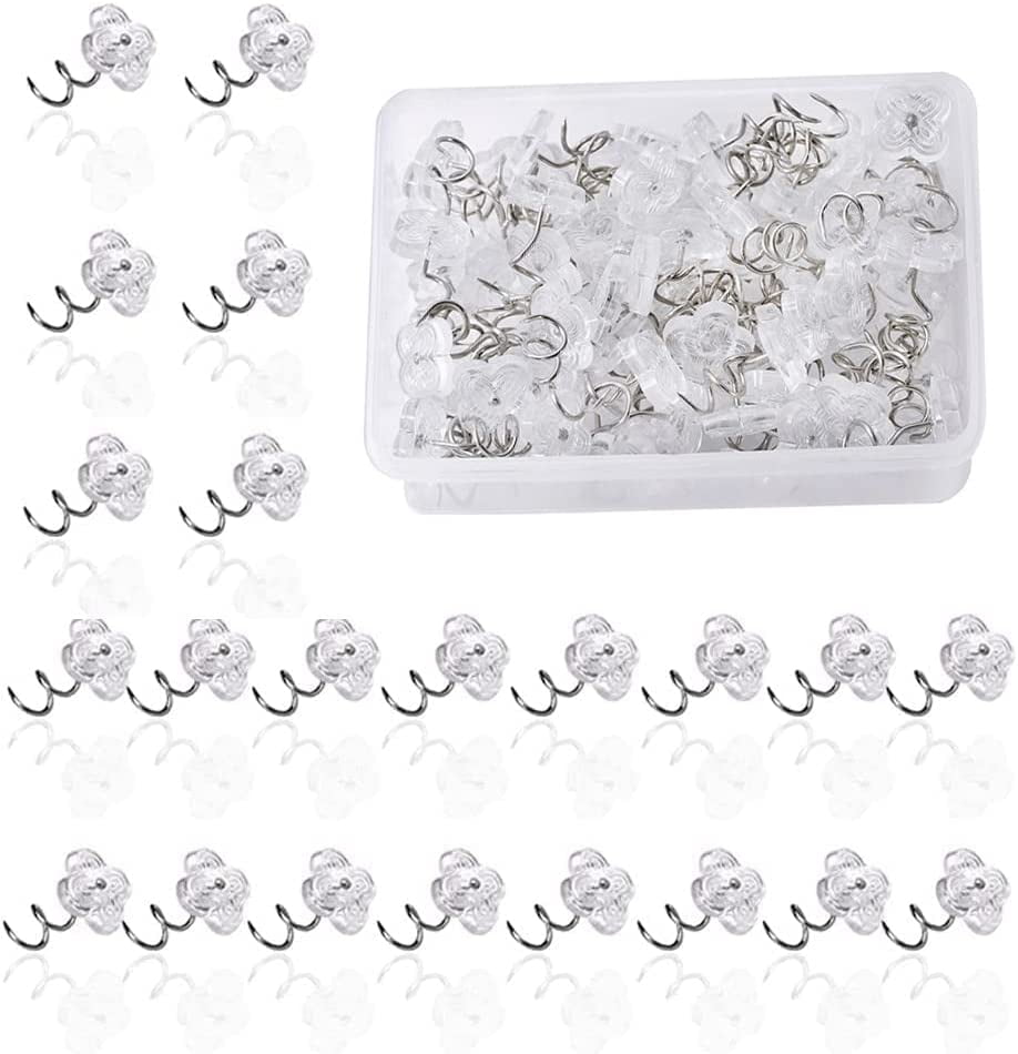 100 Pcs Clear Twist Pins Bedskirt Pins, Twist Pins Household Sheet Anti