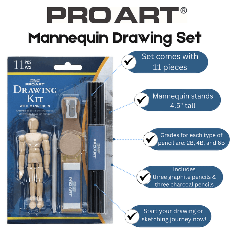 Pro Art Mannequin All In One Drawing Set Value Pk