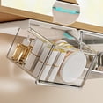 thumbnail image 4 of Transparent Drawer Mirror Cabinet Storage Box 8.5 In Hanging Splicing Design Buckle Sealing Organizer For Hair Ties Cosmetic Samples Wardrobe Bathroom Vanity Home Bath Decor Storage Boxes, 4 of 6