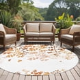 thumbnail image 4 of Round Area Rug 8 Ft, Yellow Leaves Washable Non-Slip Circle Carpet for Living Room/Bedroom, Summer Botanical Collection Low-Profile Large Area Rugs for Indoor, 4 of 8