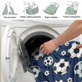thumbnail image 4 of Soccer and Dot Blue Pattern Soft Sherpa Fleece Throw Blanket, Warm Cozy Plush Blanket for Sofa Bed Couch, All Season, 60"x80", 4 of 5