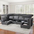 thumbnail image 2 of Bonzy Home Modular Sectional Sofa with Storage and Reversible Chaises Sofa Bed for Bedroom Living Room Gray, 2 of 7
