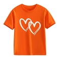 thumbnail image 4 of XXWXYD Little Girls Love Heart Print T-Shirts, Soft Cotton Raglan Tees, Short Sleeve Crewneck Summer Casual Tops for Kids, 4 of 8