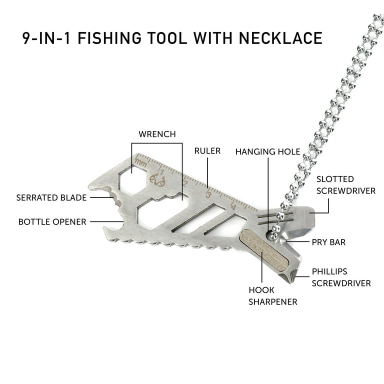 9 Pcs Fishing Tool Kit Fishing Board Tools Set Portable with Fish Cutting  Board Filleting Knife Stainless Steel Knife Sharpener Fishing Scale Fish  Lip