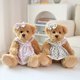thumbnail image 1 of 2pcs/lot Kawaii Couple Teddy Bear Peluche Toys Adorable Dress Bear Dolls Stuffed Soft Toy for Girls For Baby Girlfriend Gifts3 Deng Xun unisex, 1 of 2