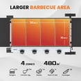 thumbnail image 4 of Propane Gas Griddle 5-Burner BBQ Gas Grill Stainless Steel 50,000 BTU Outdoor Barbecue Flat Top Grill for Camping, Patio, Backyard, 4 of 8