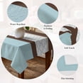 thumbnail image 5 of Blue Brown Morocco Table Cloth Waterproof Tablecloths, Geometric Stripes Aqua Stitching Tablecloth Dining Table Cover for Kitchen Party Tabletop Outdoor, Square Tablecloth 54x54 Inch, 5 of 9