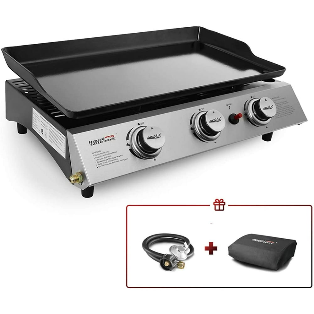 Royal Gourmet PD1300 Portable 3Burner Propane Gas Grill Griddle,Black