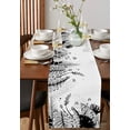 thumbnail image 4 of Abstract Leaves Plant Black And White Table Runner Luxury Wedding Decor Table Runner Home Dining Holiday Decor Tablecloth, 4 of 6