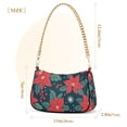 thumbnail image 3 of FORMRS Womens Shoulder Bag with Chain Strap Clutch Purse Cute Tote Handbag, Red Christmas Leaves, 3 of 7