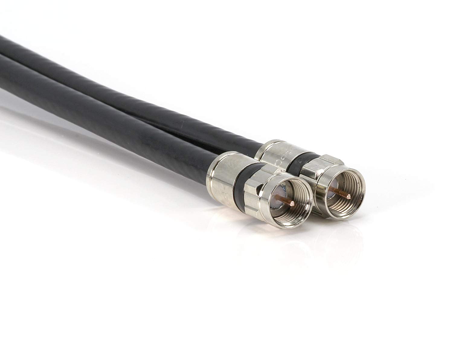 Siamese Cable Twin Coax Cable Made in The USA THE CIMPLE CO 50ft Dual with Ground RG6 Coaxial Satellite Antenna /& CATV Quality Compression Connectors with 18AWG Copper Ground Wire Black