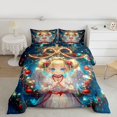 thumbnail image 2 of Homewish Cute Anime Girl Queen Comforter Set,Red Christmas Ball Bedding Sets,Happy New Year Bedding Comforter Set For Kids,Microfiber Bedroom Decor Reversible,3 Pieces, 2 of 8