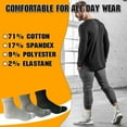 thumbnail image 2 of Yacht & Smith Mens Cotton Ankle Socks, Low Cut No Show Athletic Socks (6 Pack Solids), 2 of 8