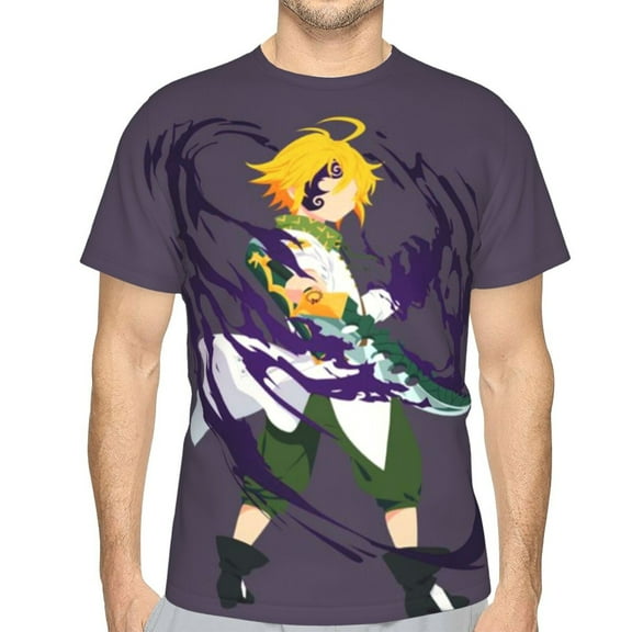 Nanatsu No Taizai The Seven Deadly Sins Unisex 3d Pattern Printed Short Sleeve T-Shirts Casual Graphics Tees Small