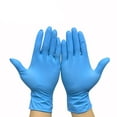thumbnail image 3 of Gants Jetables Sans Poudre Multifonctions, Ensemble de 100 Gants, Bleu, Moyen, 3 of 3