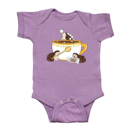

Inktastic Cute Hot Chocolate Hedgehogs Gift Baby Boy or Baby Girl Bodysuit