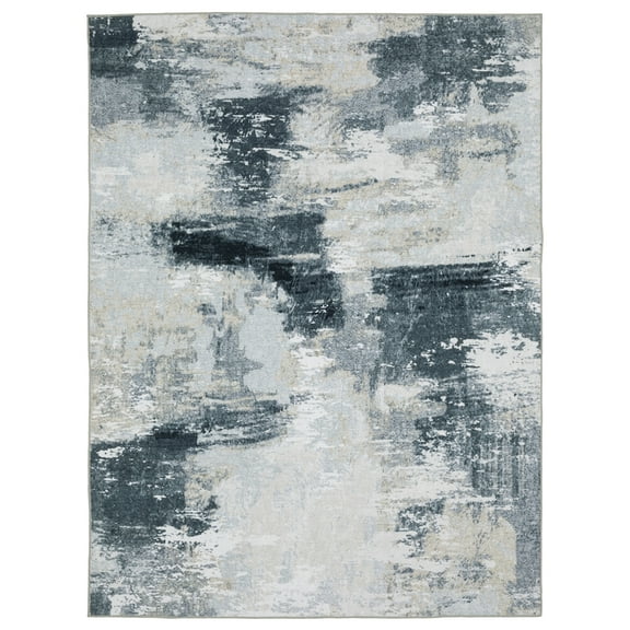 Woven Trends Roma - SUM12 - Modern Style, Abstract Pattern, Stain Resitant, Living Room, Dining Room, Office, Low Pile Polyester Area Rug in Ivory - 8' x 11'